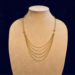 Vintage Gold-Tone Multi Strand Swag Chain Necklace – 1970s/80s